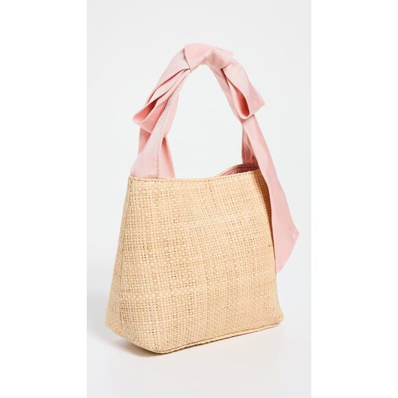 Mini Bow Bag - Women's Mixed Media Handbag (Pink Sand) - Picture 3 of 5